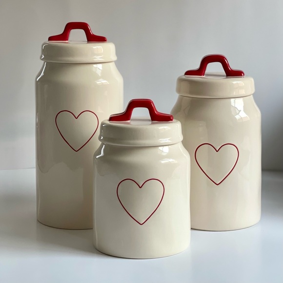 Rae Dunn Other Rae Dunn Red Heart Valentine Canister Set Poshmark